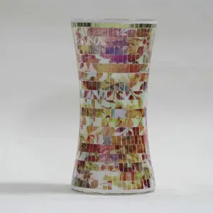 Bud Vase Table Vase Glass Vase Colorful Unique Vase Home Decoration Flower Vase Gift Set Flower Pot Mosaic Glass Vase Glass Jar Glass Pot thumbnail-4