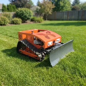 Vigorun Industrial 4-Stroke Self-Propelled Remote Operated Track-mounted Brush Cutter With Snow Plow Single Cylinder thumbnail-1