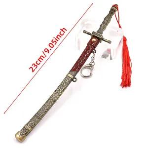 Spring-Action Metal Sword Model With Sheath Sword Model Backpack Keychain, Office Art Display Item thumbnail-5