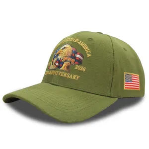 Embroidery Cotton Hat America USA Eagles 250th Anniversary Cap Independence Day 4th of July Patriot Freedom thumbnail-2