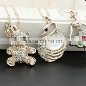 Fashion Rhinestone Long Clothing Accessories Women's Opal Pendants Joker Personality Sweater Chain Necklace thumbnail-2