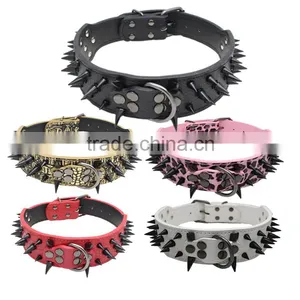 Wholesale Pet Products Large Pet Collars Nails pu Leather Dog Collars thumbnail-2