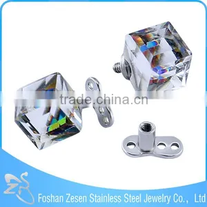 Micro Dermal Body Jewelry Anchor G23 Titanium Crystal Implant Piercing Jewelry thumbnail-6