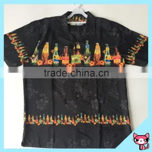 Black Beach Shirt Short Sleeve Hawaiian Shirts for Men thumbnail-2