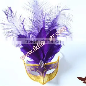Purple Goose Feather PVC Venetian Fashion Mask Wholesale thumbnail-1
