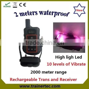2000Meter Rechargeable LCD Display Dog Training Vest thumbnail-1