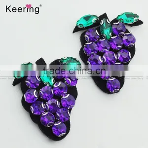 2017 Spring Beaded Purple Grape Patch for Decoration WPHB-038 thumbnail-1