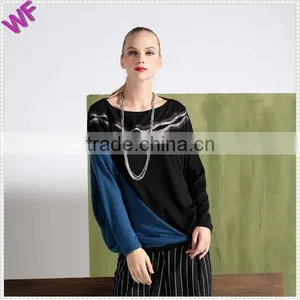 Top Fashion Batwing Sleeve Knitted Woman Model Simple Blouse thumbnail-1