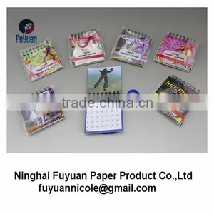 Plastic Key Chain Metal Spiral Mini Calendar Notepad With Elastic Band thumbnail-1