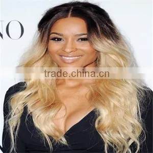 Fashion New Brazilian Loose Wavy Ombre Two Tone Color Front Lace Wigs thumbnail-1