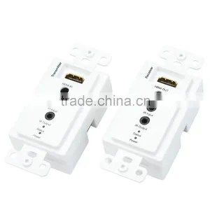 CHEERLINK 1080P HDMI 1.3 Single Cat5e/6 Wall Plate POE Extender Set With Transmitter and Receiver - White thumbnail-1