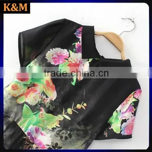 Ladies Shirt Dress Digital Print Dress Chiffon Dres for Women thumbnail-3