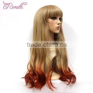 Factory Cheap Natural Colorful Cheap Remy Human Hair Wig With Bangs thumbnail-3