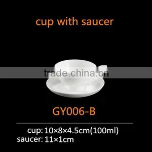 Unique Round Shape 100cc Ceramic Cup With Saucer Wholesale Bone China Tea Cup thumbnail-1
