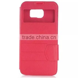 Factory Wholesale Flip Stand Window PU Leather Case For Samsung Galaxy S6 thumbnail-4