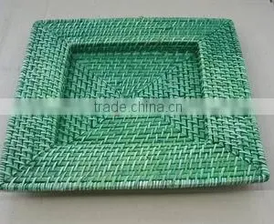 Green Rattan Plates for Restaunrant thumbnail-1