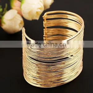Punk Women Ladies Gold Silver Hollow Open Wide Bangle Cuff Jewellery Bracelet thumbnail-1