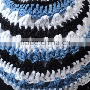 Jewish Mens Hats Knit Kippah / Kippah, Skull Cap, Kipot, Kippot, / Cotton Handmade Embroidery Hat Kippah thumbnail-5