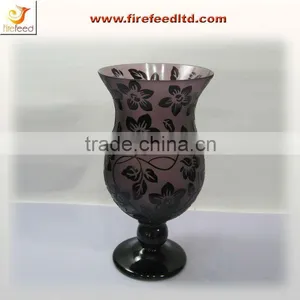 Violet Glass Candle Holders thumbnail-1