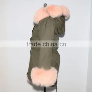 PK31 Winter New Style Parka Coat With Raccoon Fur Trim thumbnail-4