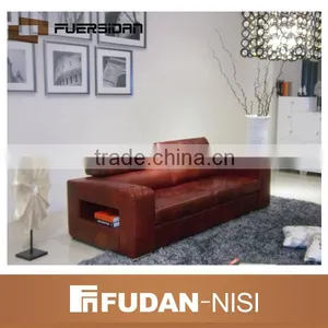 Top Grain Leather Korean Style Living Room Sofa Bed thumbnail-1