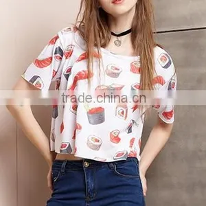 Custom Fashion Short Sleeve T-shirt for Women China Supplier/summer Tops thumbnail-2