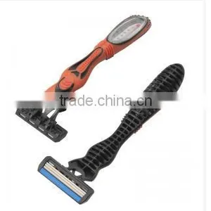 Stainless Steel Disposable Manual Shaving Razor With Rubber Handle thumbnail-1