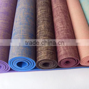 Natural Jute/Eco PVC Premium Yoga Mat With Carry Strap Eco-friendly Dual Sided Non Slip Eercise Yoga Mat Pilate Mat Workout Mat thumbnail-2