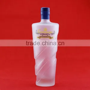 Excellent Quality Frosted Liquor Round Bottles Empty Fancy Bottles Clear Drink Bottles 750ml thumbnail-1