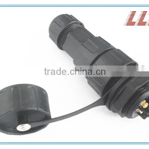 6 Poles 20A Female Panel Mount Socket With Male Cable Connector thumbnail-1