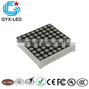 Rohs Compliant Red and Green Bi-color 8*8 Dots 2.54mm Pitch LED Dot Matrix Display thumbnail-1
