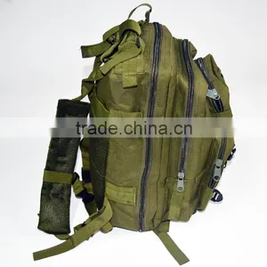 Army Green Polyester Multi-compartment Hiking Backpack thumbnail-4