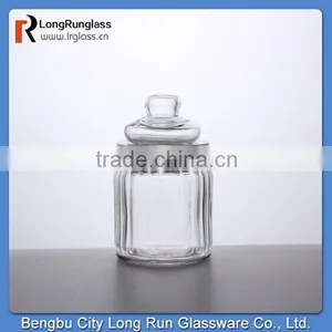 LongRun 22oz Vintage-Style Ribbed Candy Glass Jar Glassware thumbnail-4