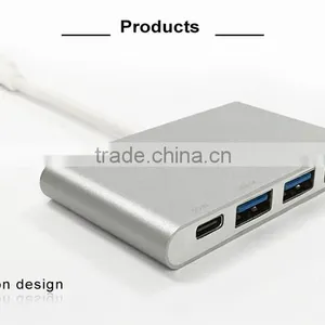 Type C USB 3.1 Hub USB-C to USB 3.0/ Type C Female Charger Adapter for New Macbook ,Google Chromebook Pixel. thumbnail-1
