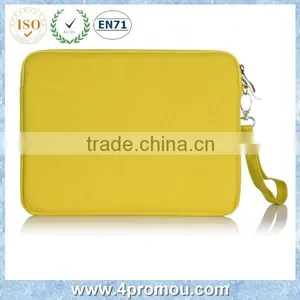 Canvas Zipper Tablet Bag Handbag Laptop Sleeve for Student Yellow thumbnail-3