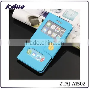 Wholesale PU Leather Double Window Phone Case for Iphone 6 Plus thumbnail-1