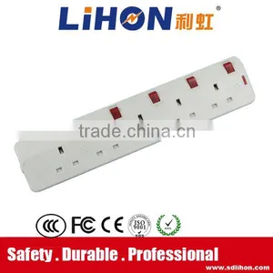 2500w ABS Shell 4 Way British Extension Socket thumbnail-5