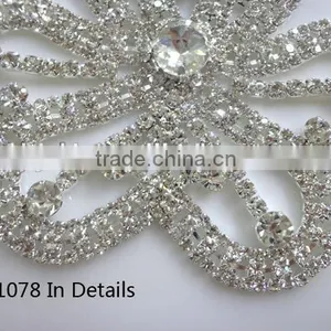 Wholesales New Style Popular Design Flower-shaped Rhinestone Lace for Decoration in Bulk thumbnail-1