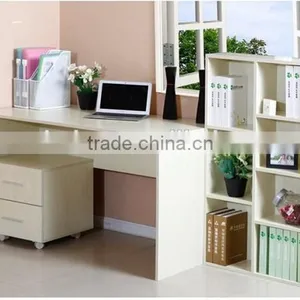 Best Price Home Furniture MDF Computer Desk With Bookshelf thumbnail-4