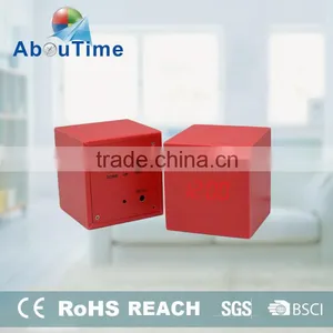 2016 New Red Design Usb Square Led Wooden Clock thumbnail-3