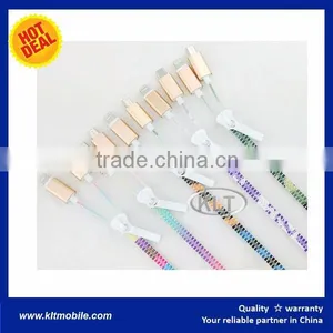 KLT Mix Color Zipper USB Cable 2 in 1 Couple Lighting Cable thumbnail-1