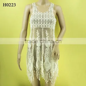 White Vintage Mexican Embroidered Dress thumbnail-1