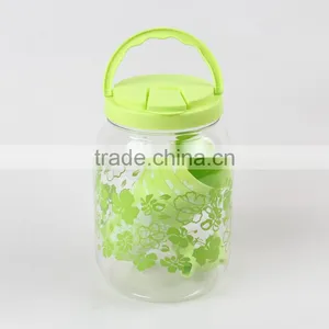 Wholesale Hot Sell Plastic Green Juice Dispenser Juice Jar Whit One Bibcocks With Five Cups for Store Beverage thumbnail-1