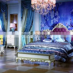 Bisin i French Style Hand Carved Solid Wood Luxury European Bedroom Furniture Set thumbnail-4