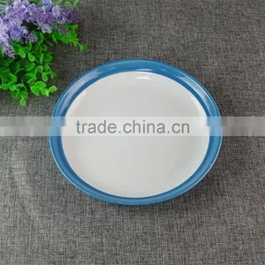 High Quality Cheap Colorful Round Porcelain Baking Pan Dish,yellow and Red and Blue thumbnail-6