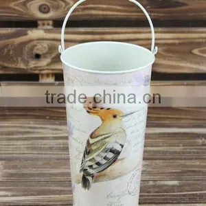 2015 New Design Paper Decal Metal Bucket With Wooden Handle Wholesale thumbnail-1