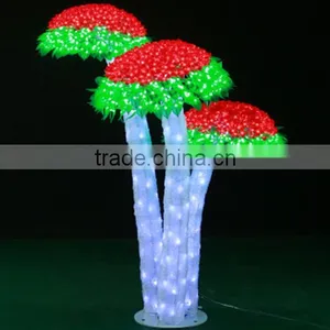 Home Garden Decorative 150cm Height Outdoor Artificial Red Flashing LED Solar Lighted up Trees EDS06 1415 thumbnail-3