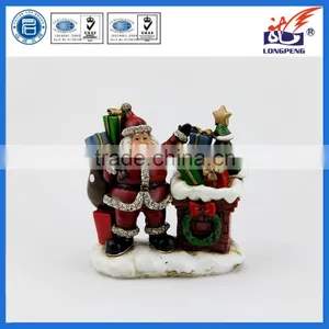 Polyresin Santa Claus Figurine With Gifts for Christmas thumbnail-1