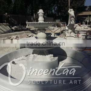 Antique Style Garden Decor Large Size White Marble 3 Tiers Water Fountain for Hot Sale thumbnail-4