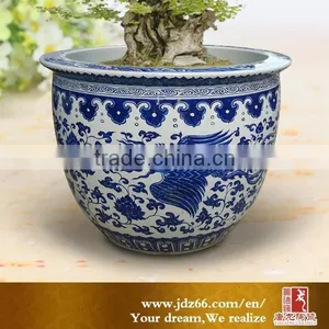Blue and White Porcelain Excellent Quality Chinese Pottery Flowerpot for Home Decor thumbnail-1